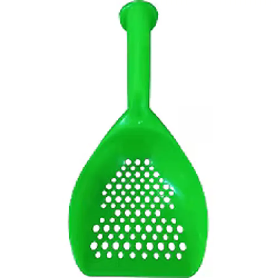 Jumbo Kedi Kumu Küreği 04804 30 Cm Güçlendirilmiş Sert Plastik Elek yesil