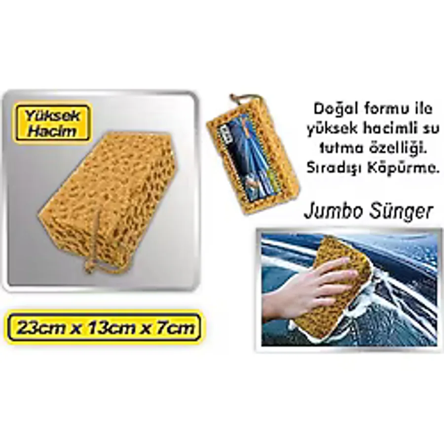 Jumbo Sünger Orijinal Gerçek Araç Yıkama Süngeri