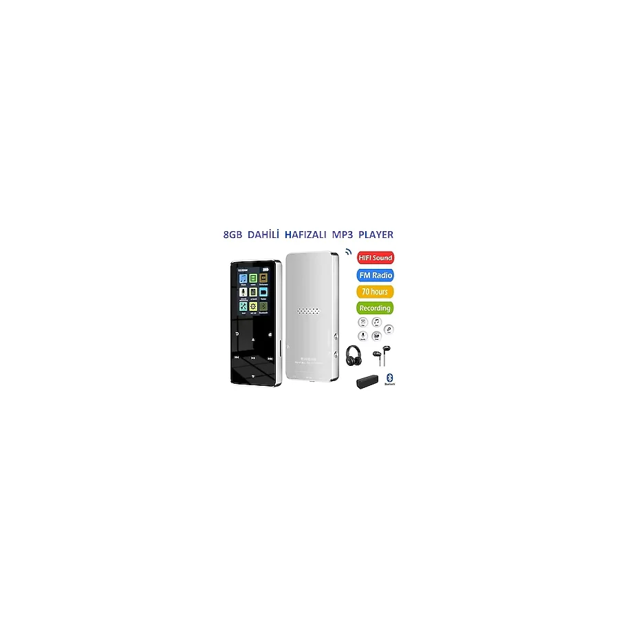 JUNGLEE 8GB HAFIZALI MP3-MP4 PLAYER MÜZİK ÇALAR FM RADYO BLUETOOTH KULAKLIK VE HOPARLÖR İLE KULLANABİLME
