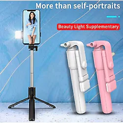 JUNGLEE Bluetooth Lu Led Işıklı Selfie Çubuğu Uzaktan Kumandalı Yatay Özçekim Tripod