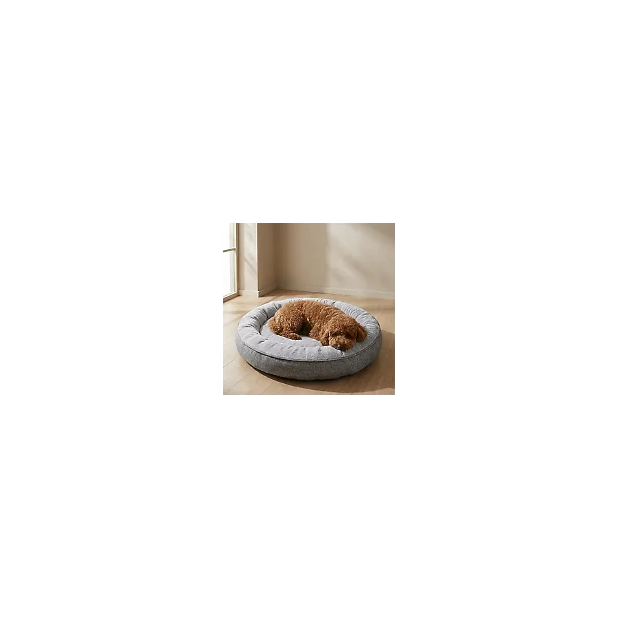 Jungolica Bunny Kedi ve Köpek Yatağı Gri 52x52x14 cm Küçük, Donut Şekli, Yükseltilmiş Kenar, Ultra Yumuşak Peluş, Stres Azaltıcı, Kaydırmaz Taban, Yıkanabilir Kedi ve Köpek Yatak