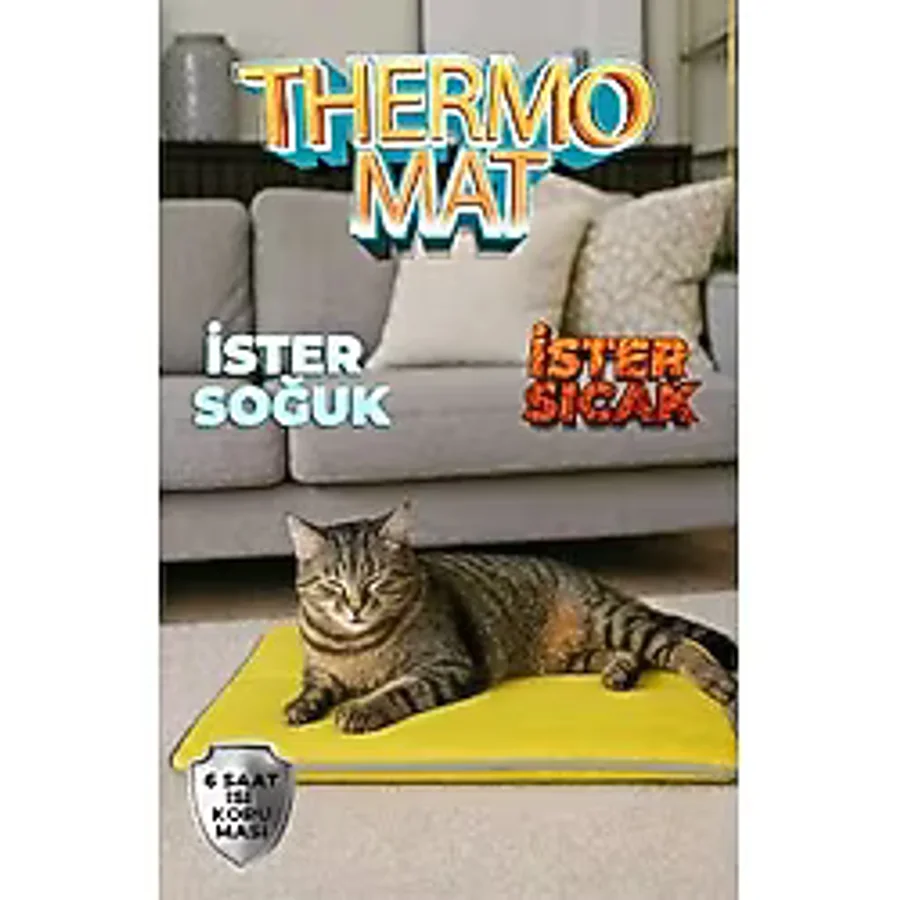 Jungolica Pet Thermo Mat 2'si 1 Arada Jel Dolgulu Yazın Soğuk, Kışın Sıcak Kullanılabilen Kedi Ve Köpek Matı Sarı