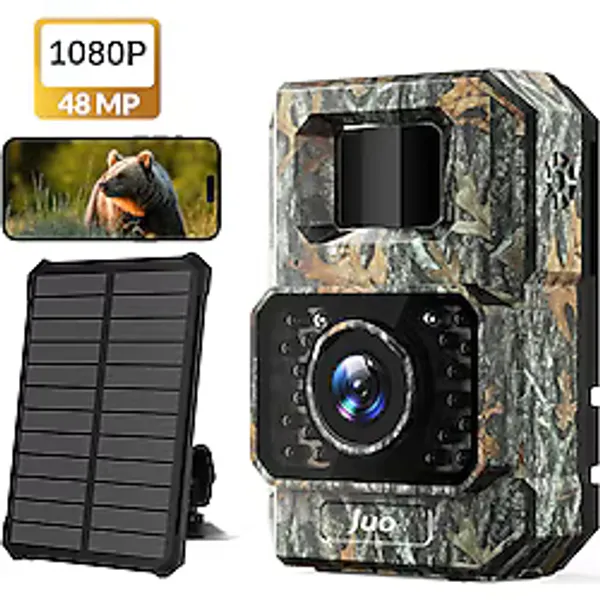Juo 850WS Güneş Enerjili Fotokapan 48MP Full HD WiFi Hareket Sensörlü Gece Görüşlü IP66 Su Geçirmez