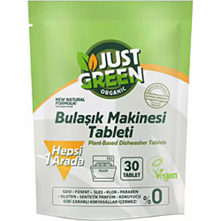 Just Green Organic Bulaşık Makinesi Tableti 30'lu