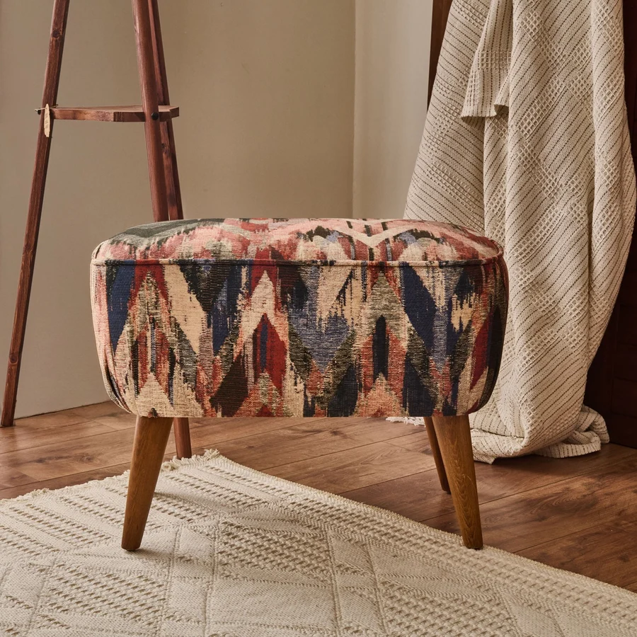 Just Home Retro Puf - Renkli - 45x41x60 cm