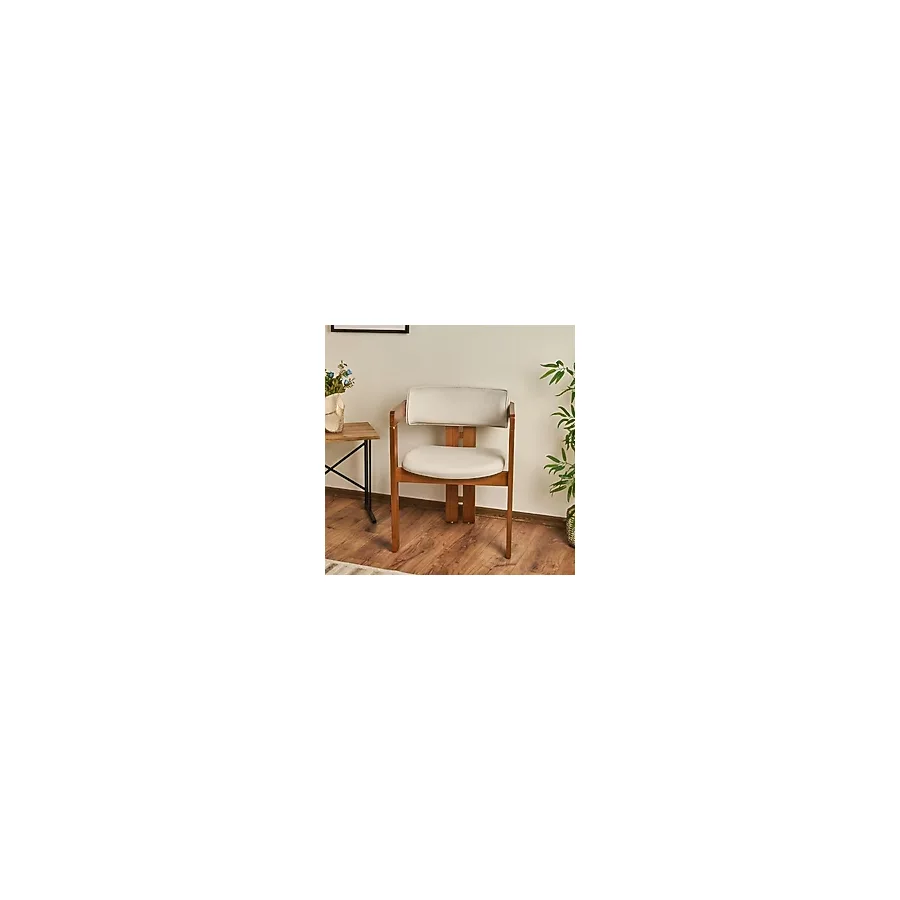 Just Home Town Sandalye - Krem / Ceviz - 75x47x56 cm