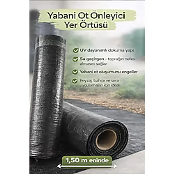 Jüt /malç Taban Örtüsü-Sera Yerörtüsü-Peyzaj Uygulama Örtüsü Yabani Ot Engelleme Örtüsü(1,50x20 Mt))