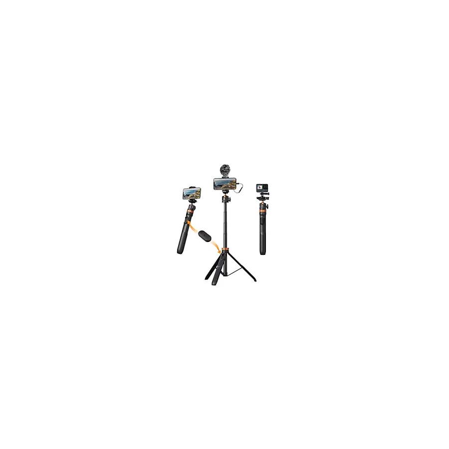 K&f Concept 158CM Bluetooth Selfie Çubuğu & Tripod - Cep Telefonları ve Aksiyon Kameralar ile Uyumlu