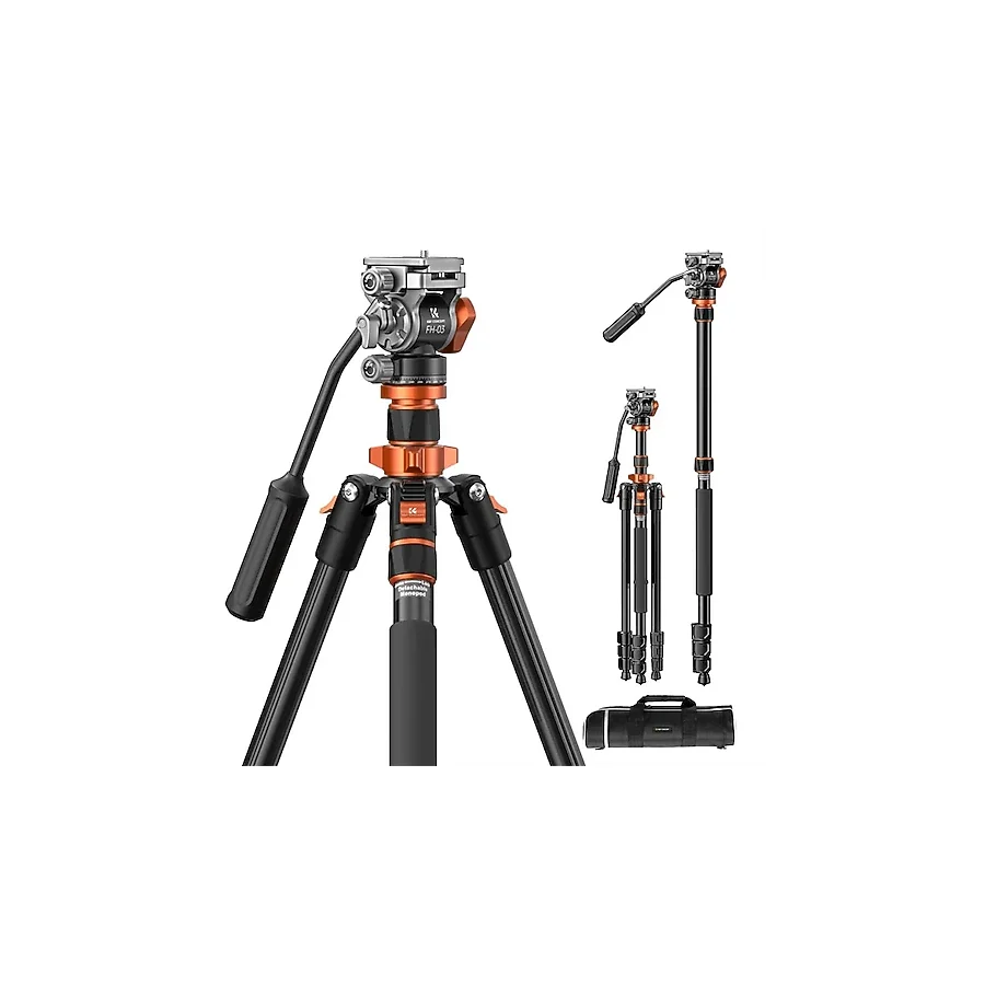 K&F Concept 200Cm Alüminyum Tripod (O234A7+FH-03)