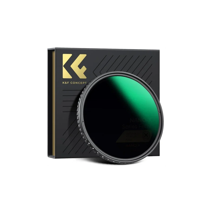 K&F Concept 82mm Değişken ND Filtre ND8-128 (3-7 Kademeli) HD Hidrofobik VND Nano-Xcel