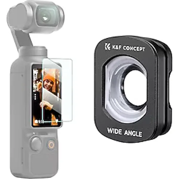 K&F CONCEPT DJI Osmo Pocket 4/3 ile uyumlu geniş açılı objektif filtresi Manyetik filtre, Osmo Pocket 3 aksesuarı, Osmo Pocket 4 aksesuarı, FD161