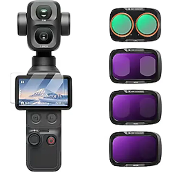 K&F Concept DJI Osmo Pocket 4P için 4 Parça Filtre Seti (CPL + ND16 + ND64 + ND256) (Plastik)