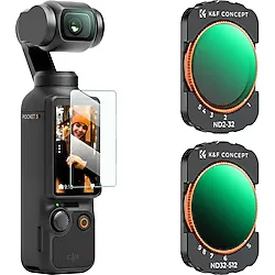 K&F CONCEPT Magnetic Variable ND2-32 + ND32-512 Filter ( DJI Osmo Pocket 3 combo Uyumlu )