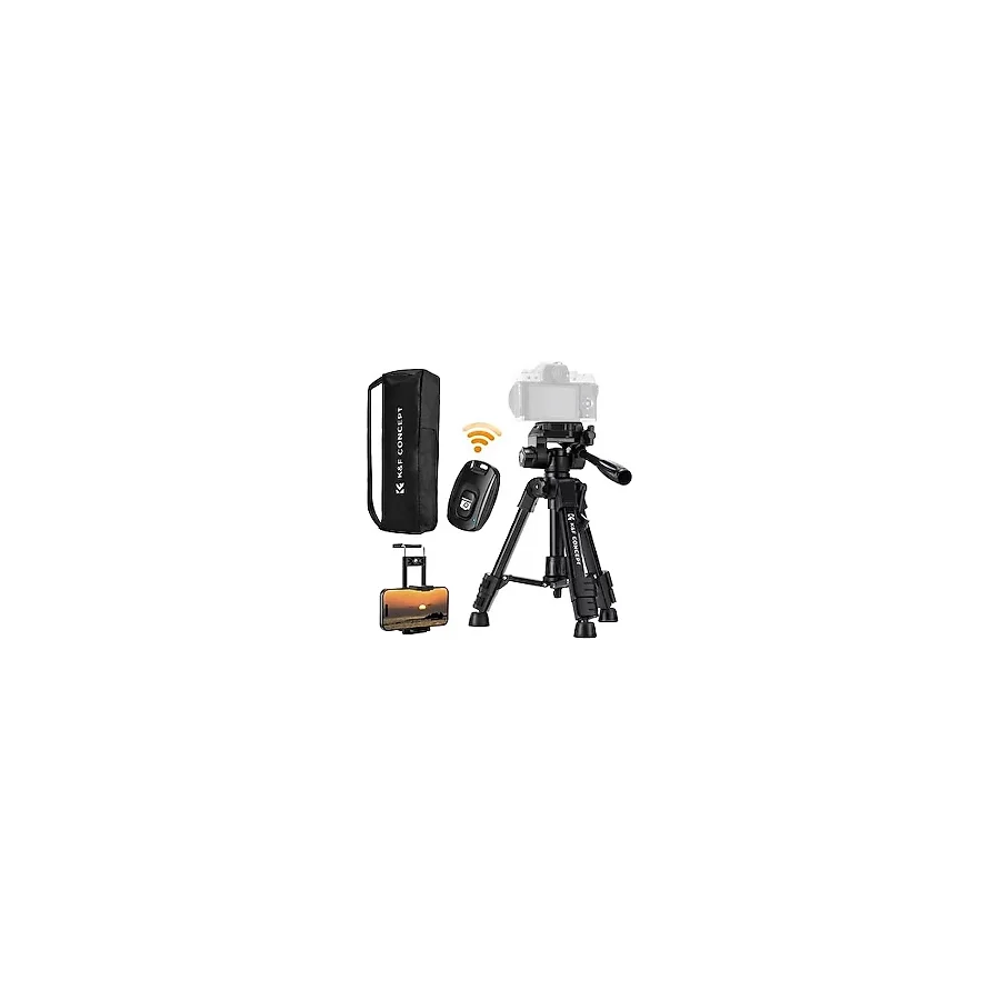 K&F Concept S223A Telefon Aksiyon Kamera ve Fotoğraf Makinesi Uyumlu 63 CM Mini Masaüstü Kamera Tripodu