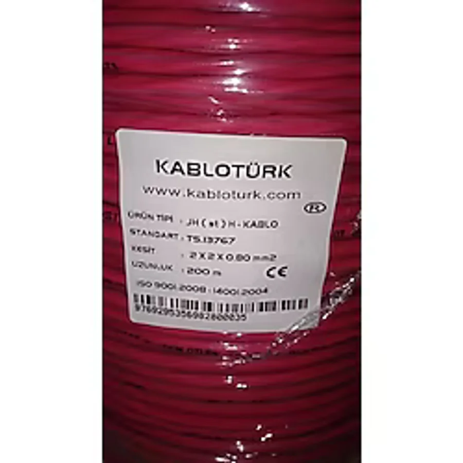 Kablo Türk 2X2X0,80 mm Jh St H Tam Bakır Yangın Ihbar Kablosu 200 Metre