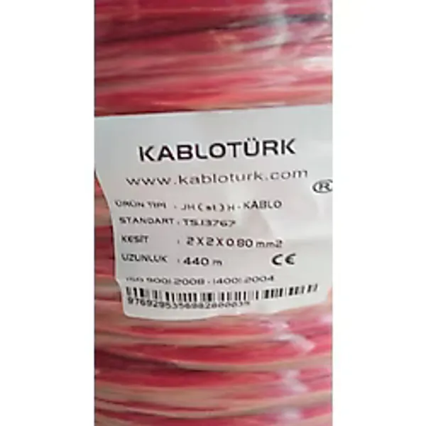 Kablo Türk 2X2X0,80 mm Jh St H Tam Bakır Yangın Ihbar Kablosu 440 Metre
