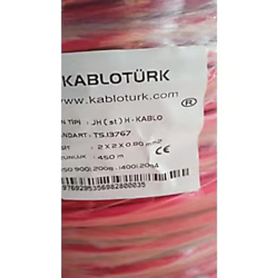 Kablo Türk 2X2X0,80 mm Jh St H Tam Bakır Yangın Ihbar Kablosu 450 Metre