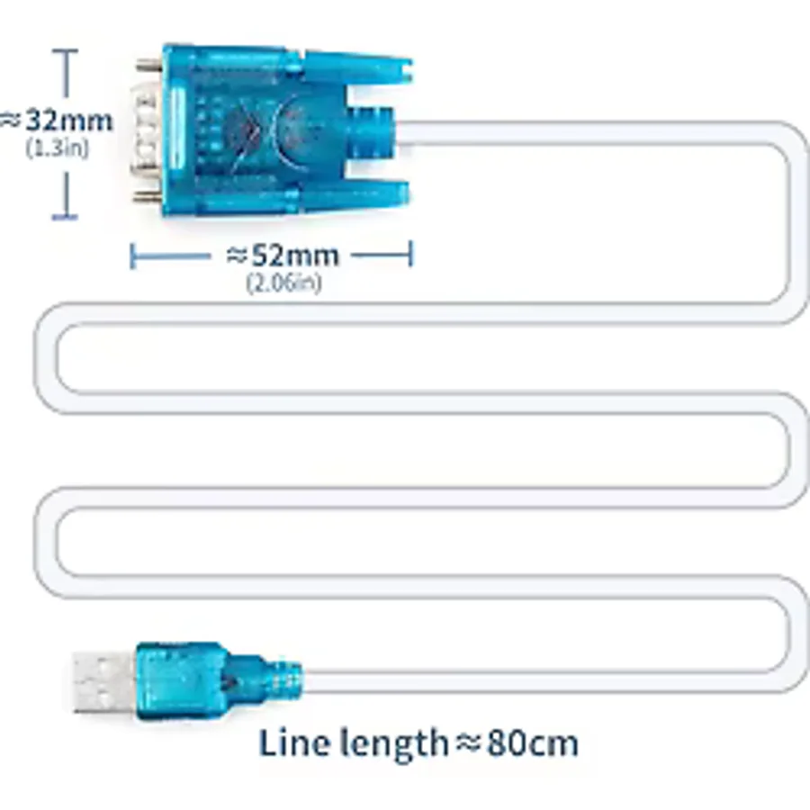 Kablolu Usb to Rs232 Çevirici CH340 Erkek DB91 Mbps Com Port
