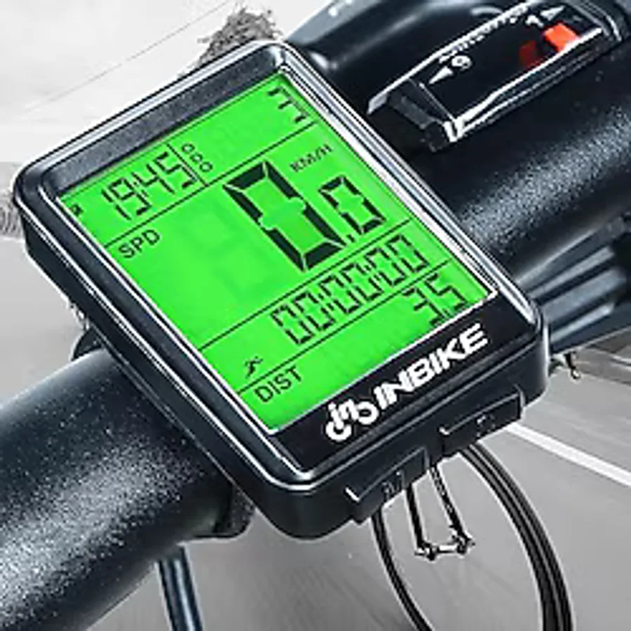 Kablosuz Bisiklet Km Hız Göstergesi Sayacı Su Geçirmez Lcd Çift Renk Ekranlı Led Kilometre Saati Siyah