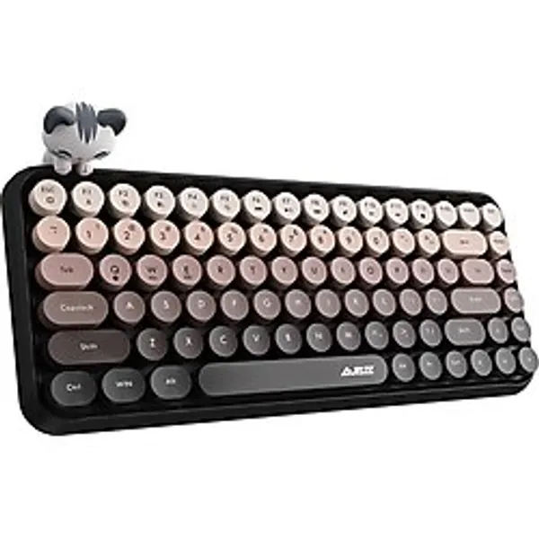 Kablosuz Bluetooth Retro Sessiz Klavye - Yuvarlak Tuşlu, Kedi Süs Aksesuarı, 84 Tuşlu, Taşınabilir, Akıllı Uyku Modu, Ergonomik Tasarım, Tablet Telefon Uyumlu, Ajazz AJ308I Kahverengi - 0-Bordo