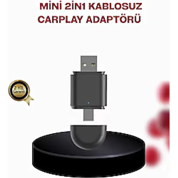 Kablosuz Carplay Adaptörü - Bluetooth 5.4 ve Wi-Fi 6 Teknolojili Tak & Çalıştır Dönüştürücü