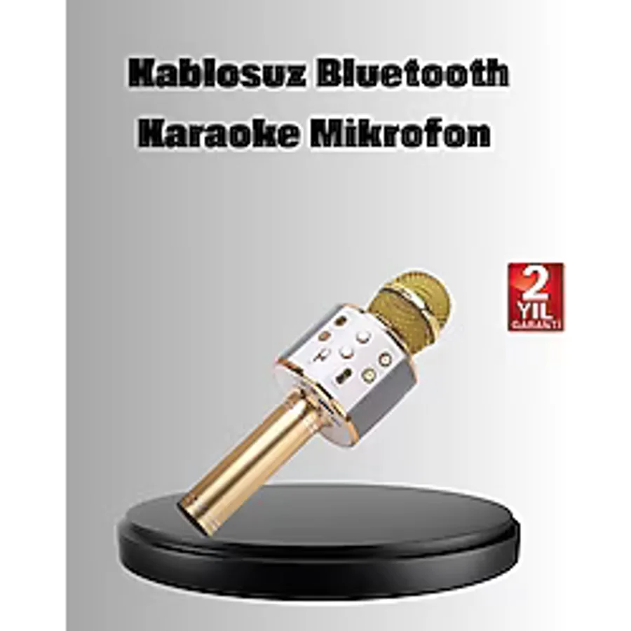 Kablosuz Karaoke Mikrofon USB Aux Destekli Parti ve Eğlence İçin - 1