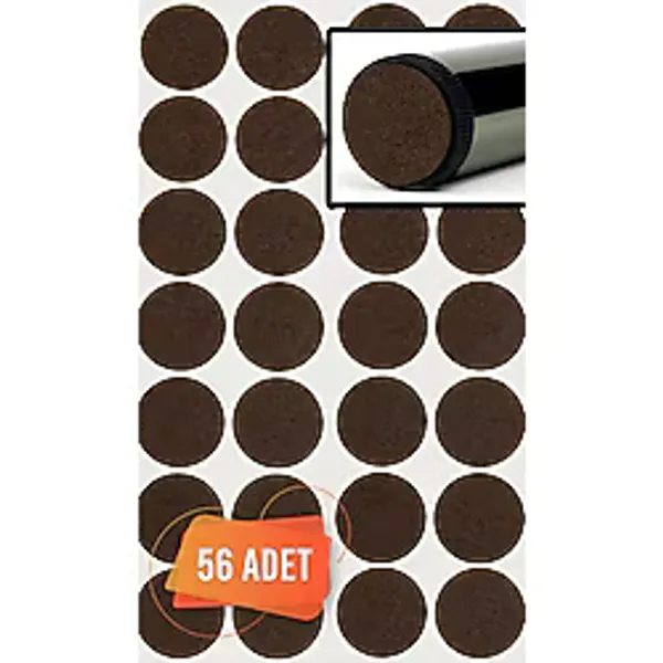 Kacar Home Yapışkanlı Mobilya Masa Sandalye Parke Zemin Ayak Koruyucu Kaydırmaz Keçesi 28 mm (56'lı Paket)
