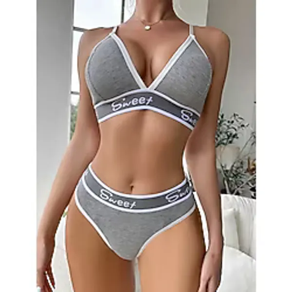 Kadın Gri Sweet Sütyen Kilot Takımı 5198