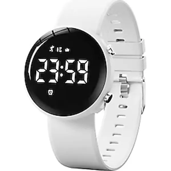 Kadın İzle Aktivite Fitness Tracker Kalori Adım Sayacı Pedometre Saatler Kadınlar için Spor Dijital Kronograf Silikon Kayış Su Geçirmez 3 Alarm Saatleri Kadın Saati Reloj para Mujer, Beyaz