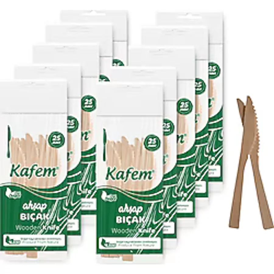 Kafem Ahşap Bıçak 25 Li X 10 Paket