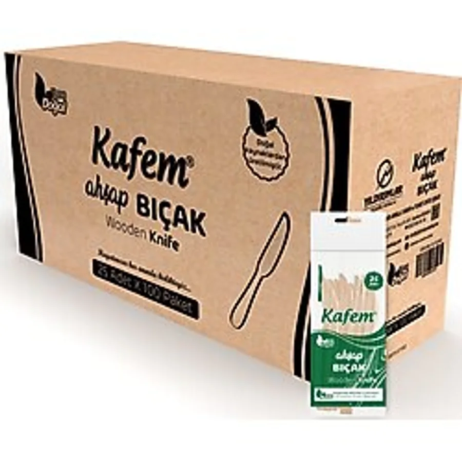 Kafem Ahşap Bıçak 25 Li X 100 Paket (Koli)