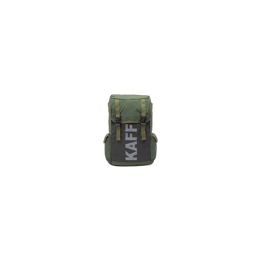 Kaff Logolu Haki Unisex Krinkıl Kumaş Suya Dayanıklı Büzgülü Seyahat Spor Outdoor Okul Sırt Çantası