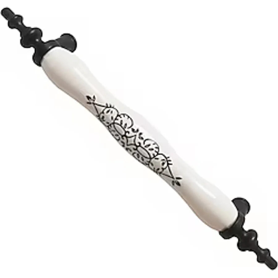 KAFKAS YAPI MARKET PORSELEN GÖRÜNÜNMLÜ METAL AYAKLI 128 MM Dolap Çekmece Mutfak Mobilya Kulpları (128mm) 7058s