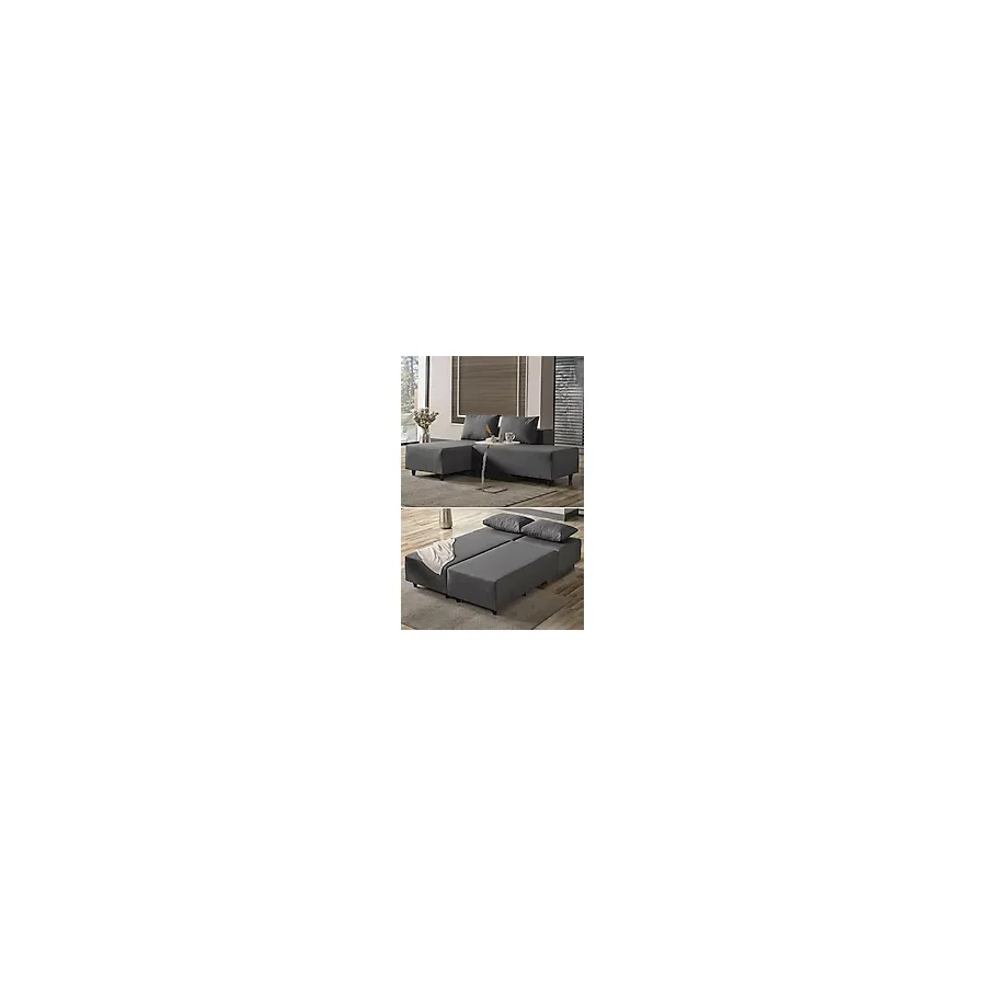 Kagu Corner Poly-M Köşe Takımı-Kanepe-Yatak-Dinlenme 4 Farklı Model Tek Modül-Gri