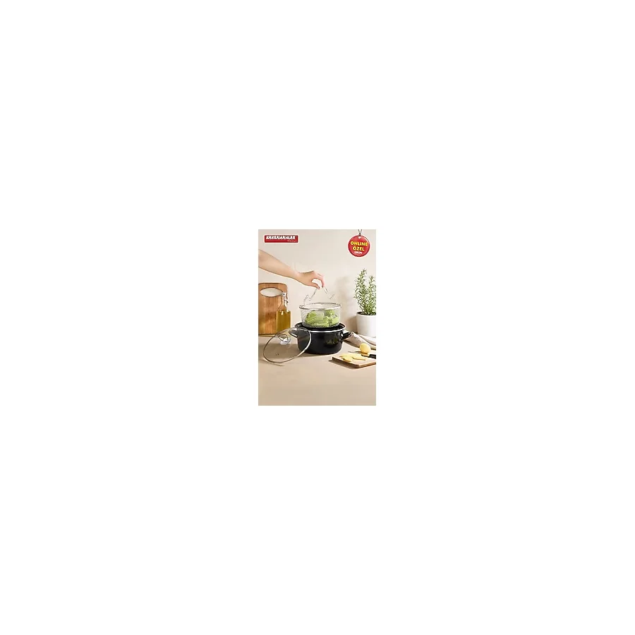 Kahramanlar Cips Chef 22 cm Emaye Kızartma Tenceresi