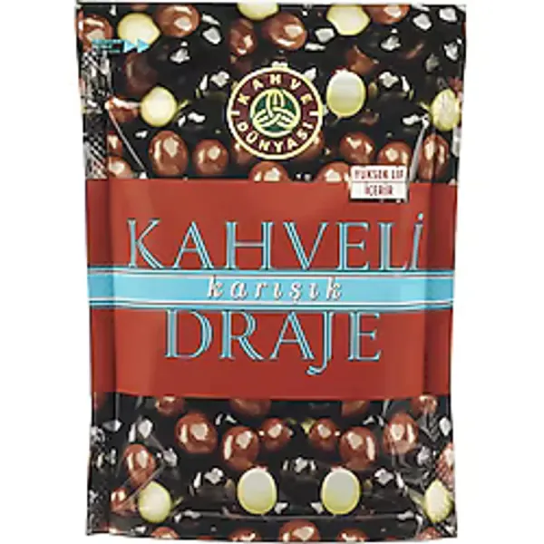Kahve Dünyası Kahve Aromalı Karışık Draje 100 g - Bitter, Sütlü ve Beyaz Çikolata Kaplı, Yüksek Lifli Atıştırmalık - 120 gr