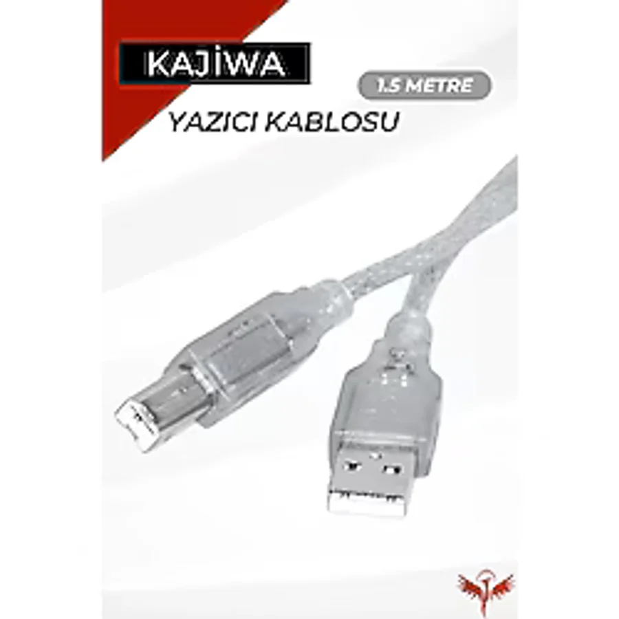 KAJİWA 1.5 metre Yazıcı Kablosu - USB A to B Printer Cable Tüm Markalara Uyumludur. 1.5mt