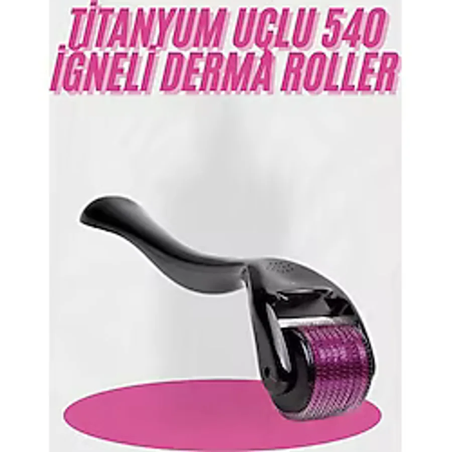 Kaktüs Jack Dermaroller Titanyum 540 Iğneli 1 mm Saç Kaş Sakal Serum Kullanıma Uygun