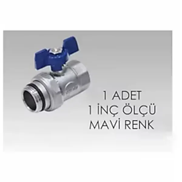 Kalde 1'' Kelebek Kollu Küresel Vana 1 İnç 1 Adet Mavi