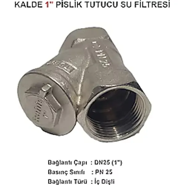 Kalde 1" Sarı / Krom Pislik Tutucu Su Filtresi DN25 - Threaded Strainer - DN25 (1")