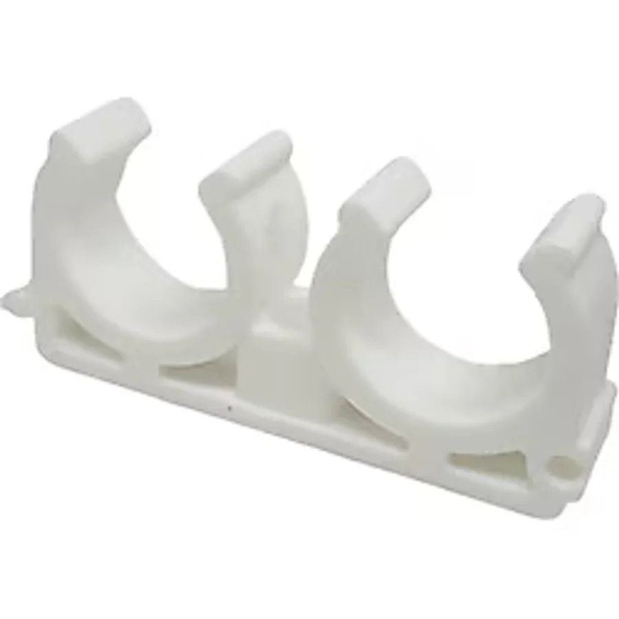 Kalde Pprc Çiftli Plastik Boru Kelepçesi - Polipropilen Pipe Fittings - 20MM - 10 Adet