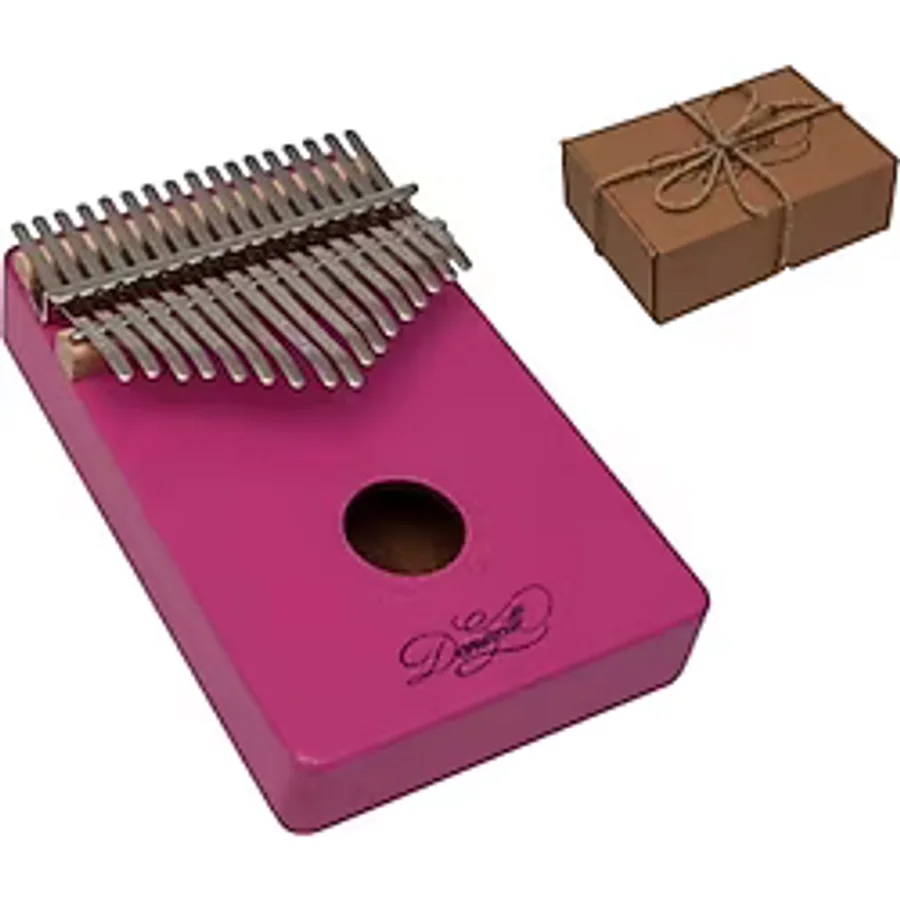 Kalimba Full Set - Hediye Paketi- Stant-Parmak Koruyucu Pembe