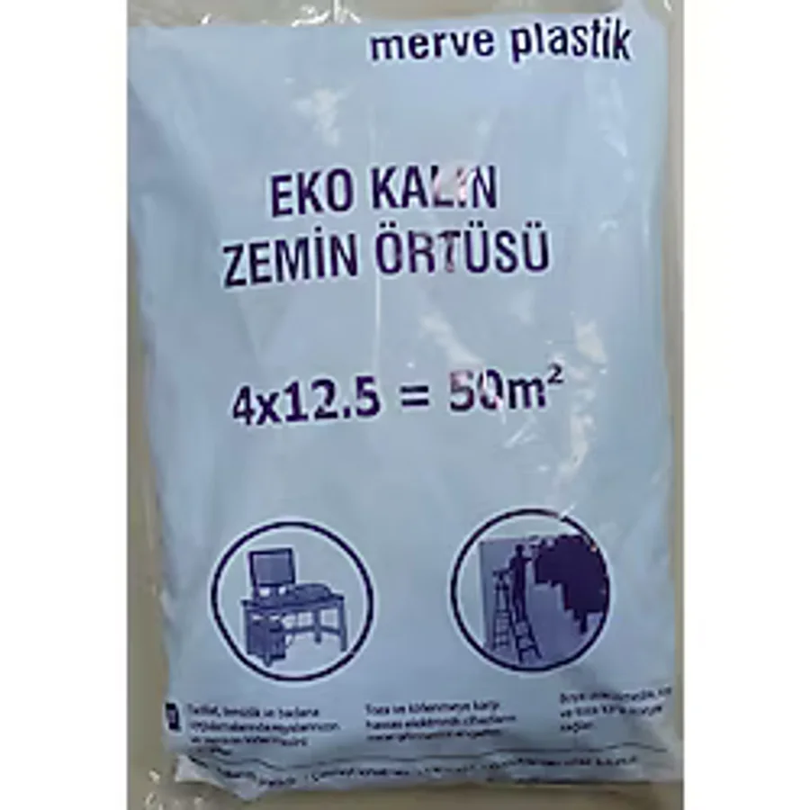 Kalin Etli Boya Örtü Zemin Brandası Eşya Koruma Naylonu 50