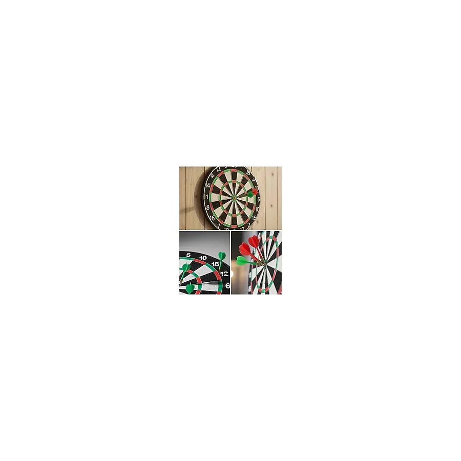 Kaliteli Ahşap Dart Tahtası 12 İnç 4 Adet Metal İğne Uçlu Ok