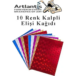 Kalpli Elisi Kagidi A4 10 Renk 1 Paket Kalp El İsi Kagidi 10 Lu Kres Ana Sinifi Okul Oncesi Sinif Malzemesi