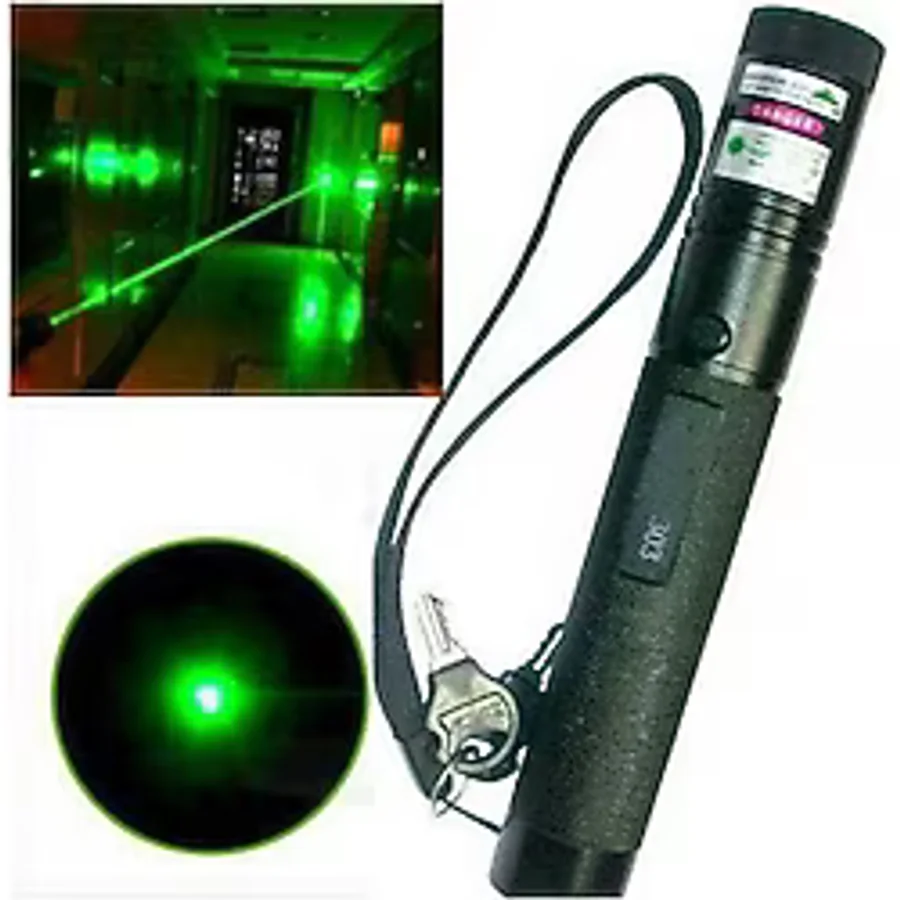 Kama Yeşil Lazer Pointer Şarjlı Kilitli Zoom Yakıcı 1000Mw