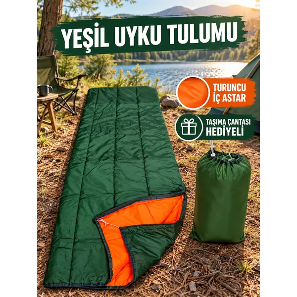 Kamp Uyku Tulumu Nefes Alır Paraşüt Kumaş Dayanıklı Taşıma Çantası Hediyeli Uyku Tulumu Konforlu Yıkanabilir Gezi Outdoor Av Balık Festival