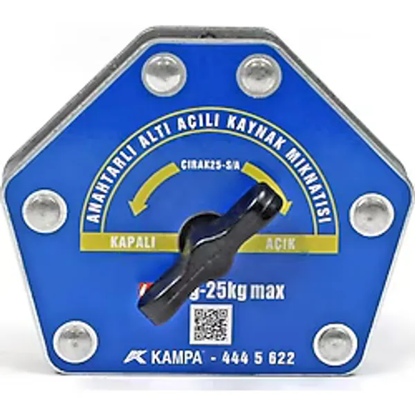 Kampa Çırak-25M/A Manyetik Kaynak Gönyesi On-Off Anahtarlı 6 Açılı, 15-25 Kg Kaynak Tutucu Mıknatıs