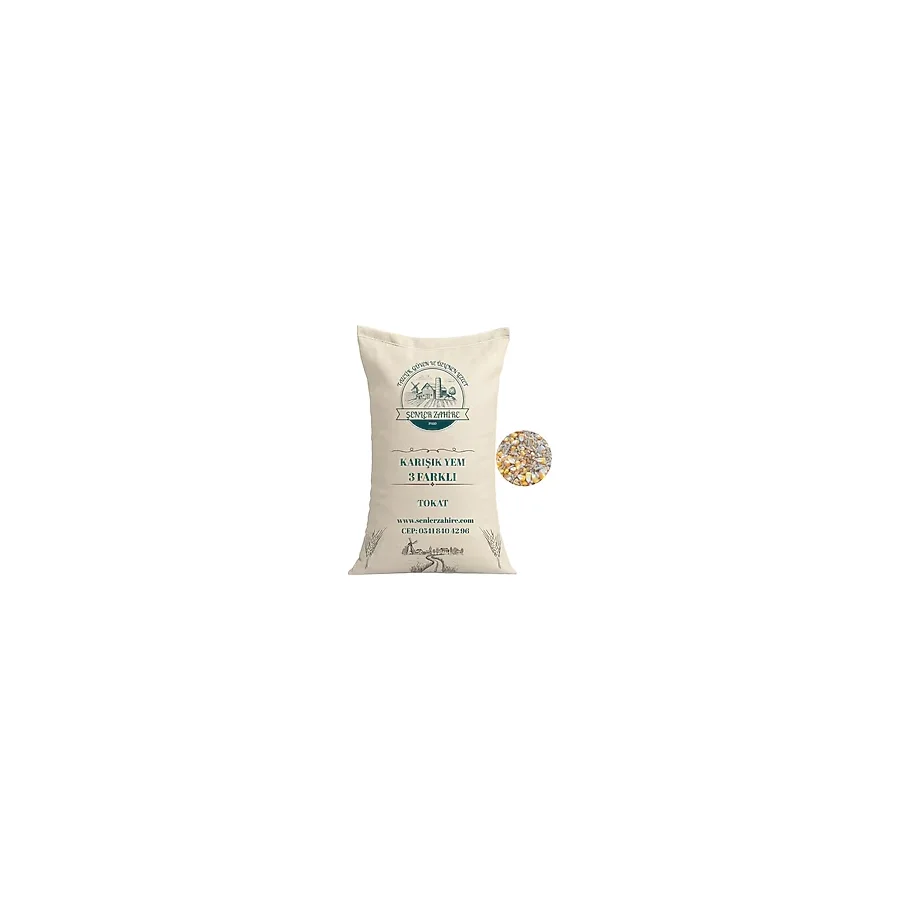 Kanatlı Yemi Üçlü Karışım - 1 Kg - Bütün Mısır, Buğday, Yumurta Pelet