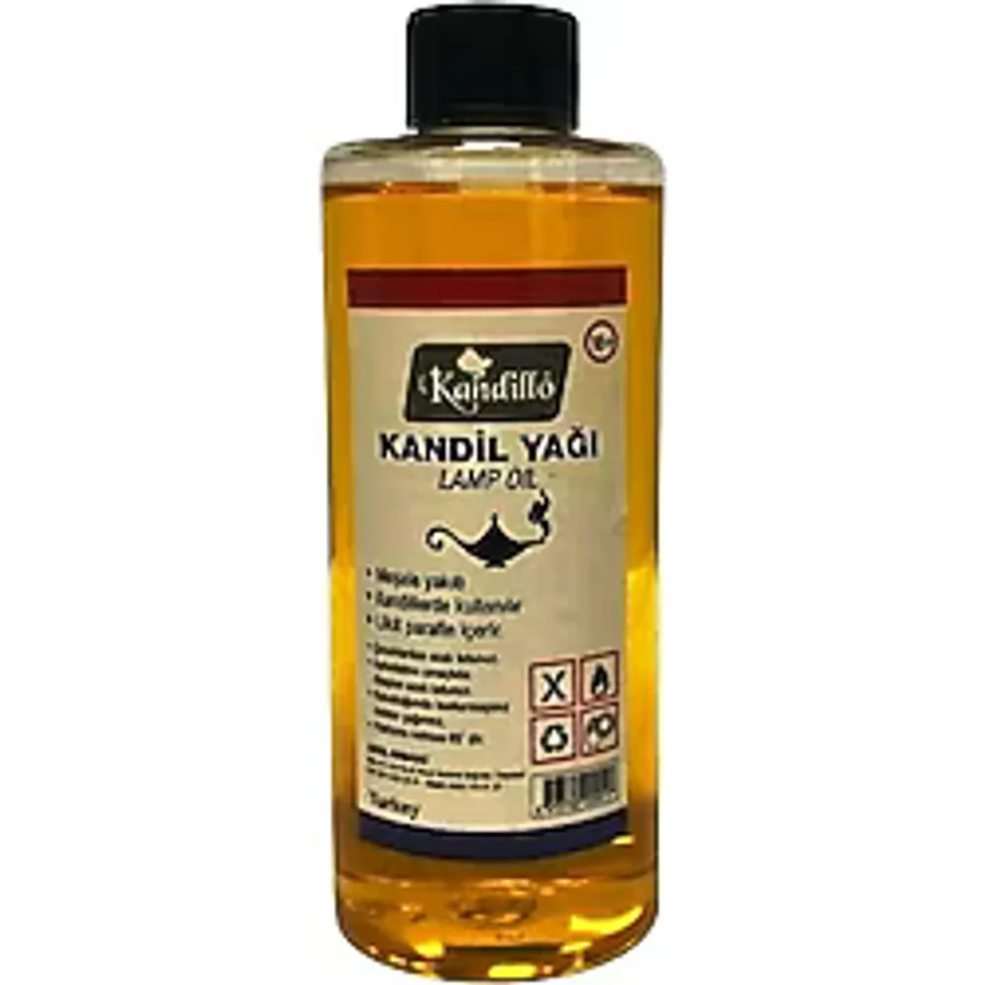 Kandillo Sarı Kandil Yağı Kokusuz Dumansız Iç Mekan Gaz Lambası Yakıtı 250 ml